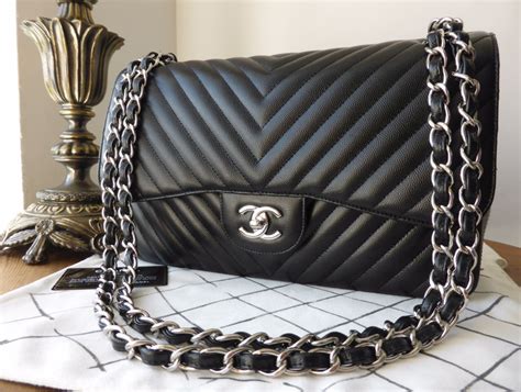 chanel classic flap chevron caviar